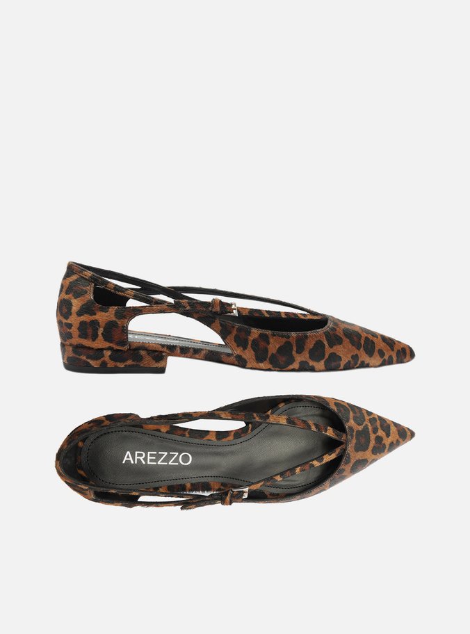 Sapatilha Animal Print Semi Aberta Fivelas