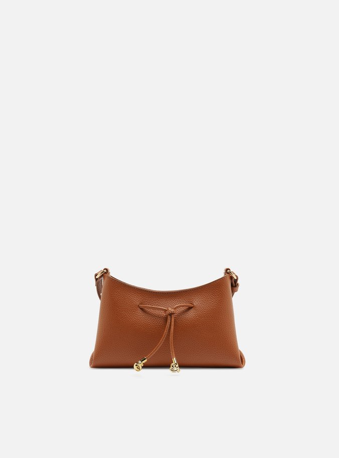 Bolsa Tiracolo Marrom Pequena Nó Metais