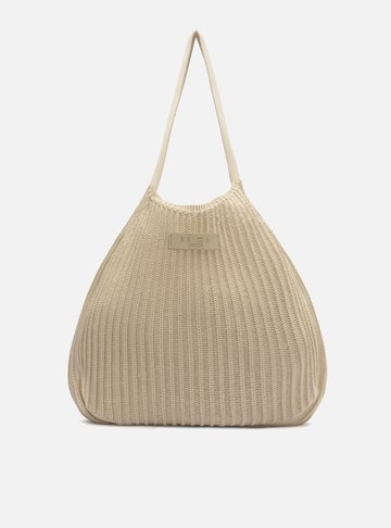 Bolsa Shopping Crochê Off-White Grande Brizza