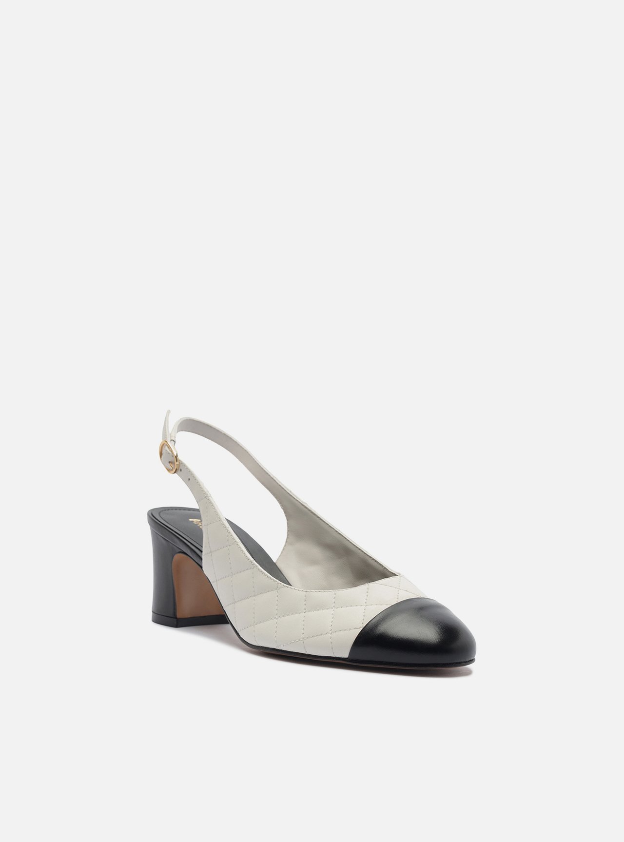 Scarpin Multineutro Couro Salto Bloco Fivela Slingback — foto 2