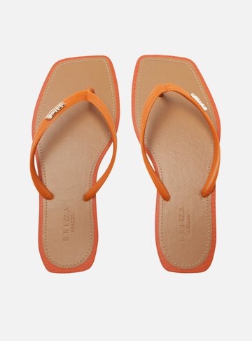 Chinelo de Dedo Laranja Recouro Square Brizza