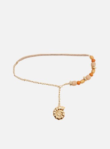 Cinto Branco Couro Pedraria Metal Concha
