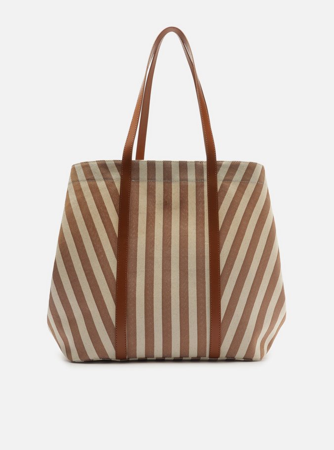 Bolsa Shopping Grande Marrom Listras