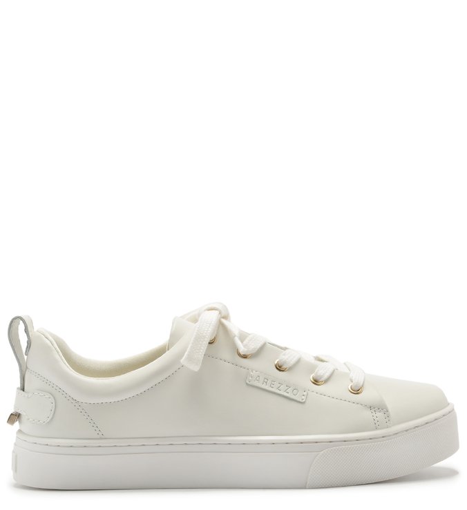 Tênis Branco de Couro Casual