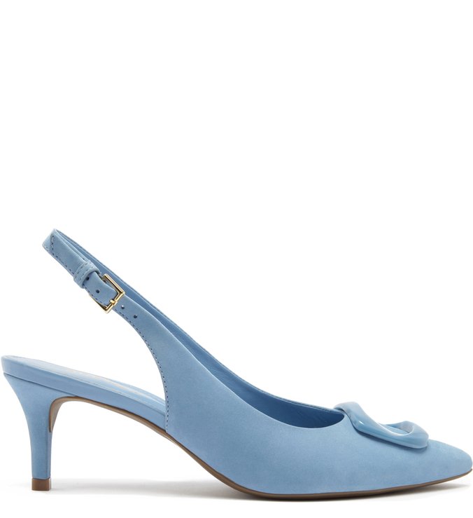Scarpin Nobuck Slingback Salto Kitten Fivela Niágara