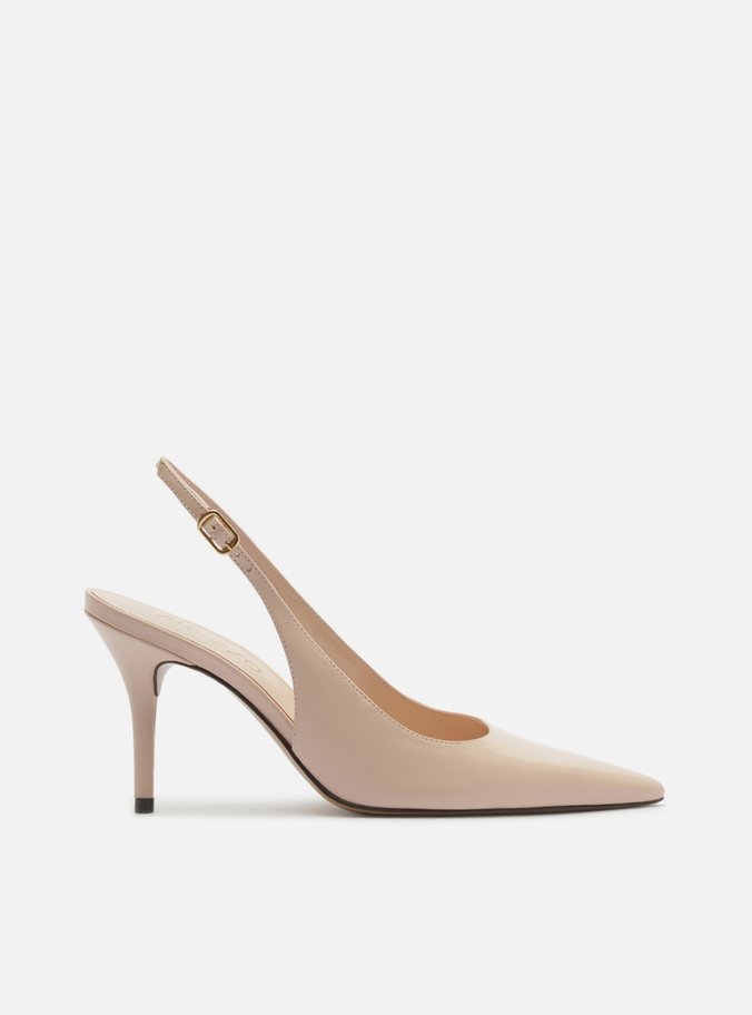 Scarpin Rosa Salto Fino Fivela Slingback