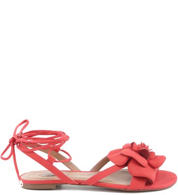 Rasteira Lace Up Flor Sangre