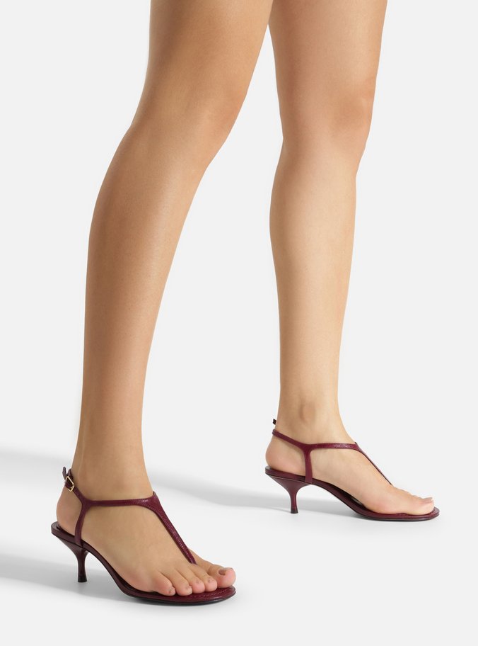 Sandália Vermelha Slim Salto Kitten Minimal