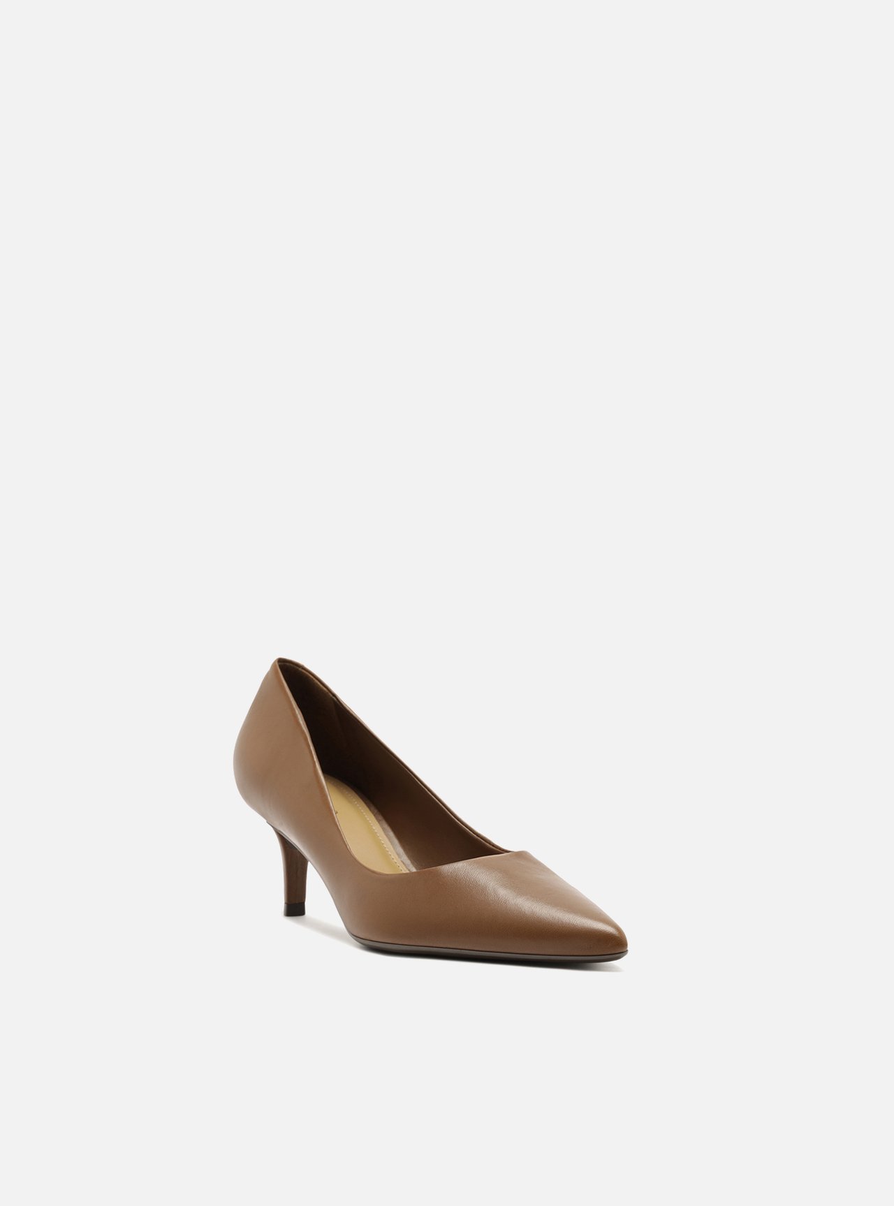 Scarpin Marrom Couro Salto Fino — foto 2