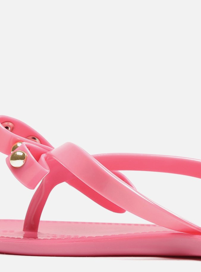 Rasteira Rosa Flat Laço Brizza
