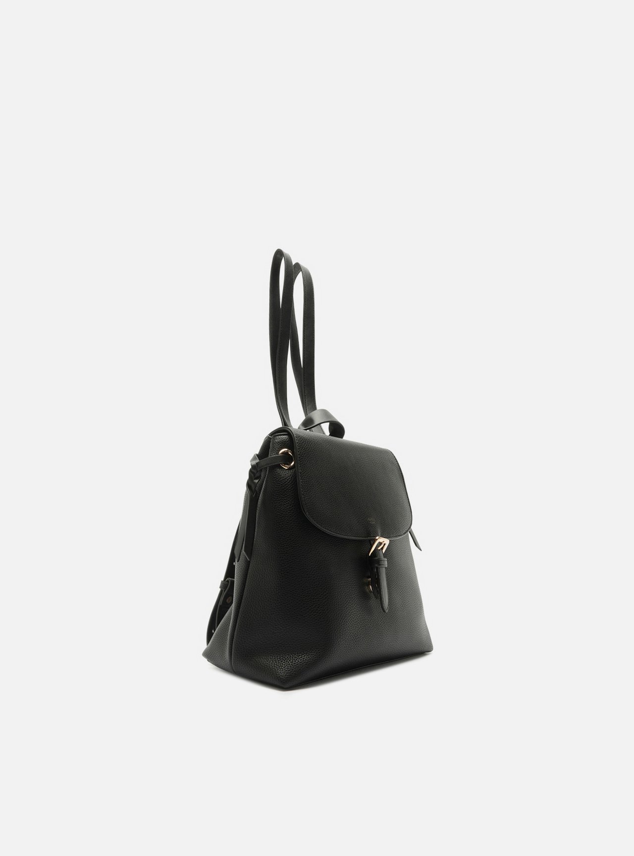 Bolsa Mochila Preta Fivela Dourada — foto 5