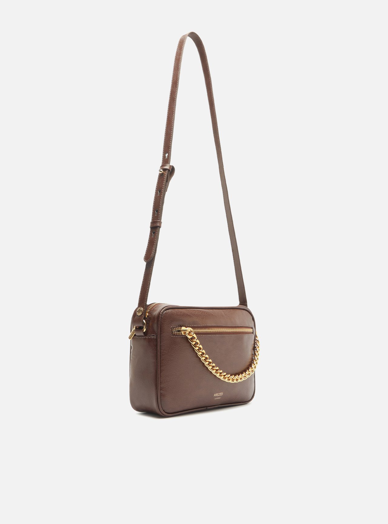 Bolsa Tiracolo Marrom Pequena Bolso Corrente — foto 5
