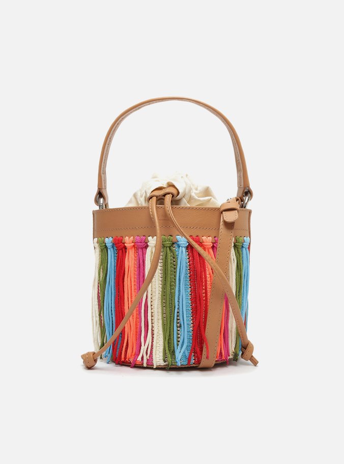 Bolsa Bucket Colorida Franjas Luci Média