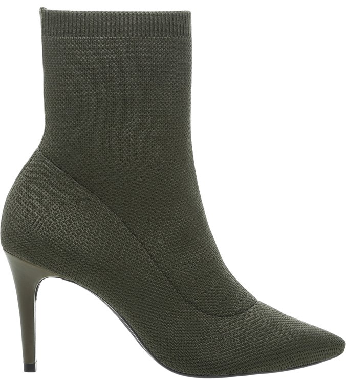 Skinny Boot Tricô Salto Médio Militar