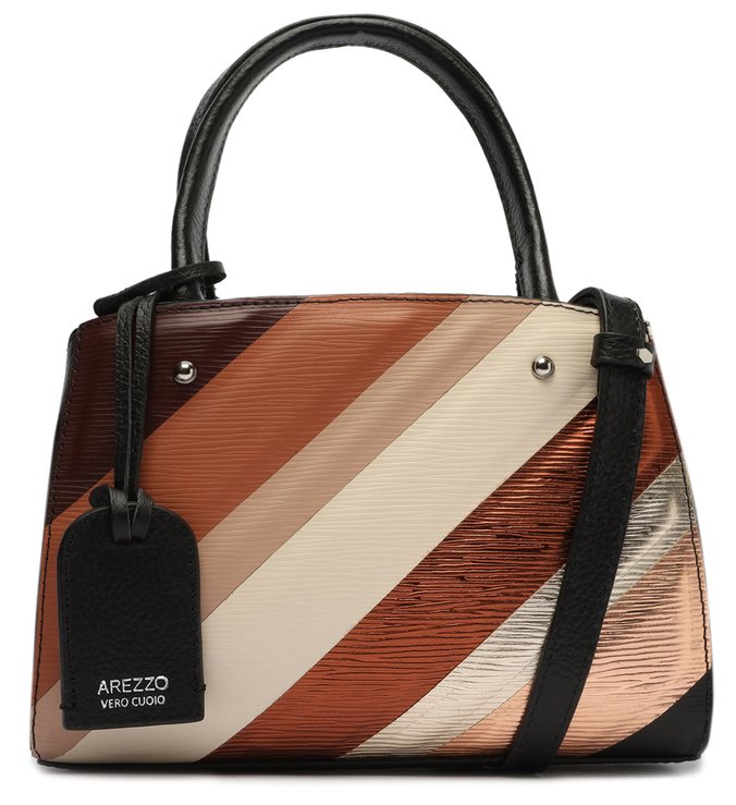 Bolsa Tote Preta Couro Bella Pequena Marrom