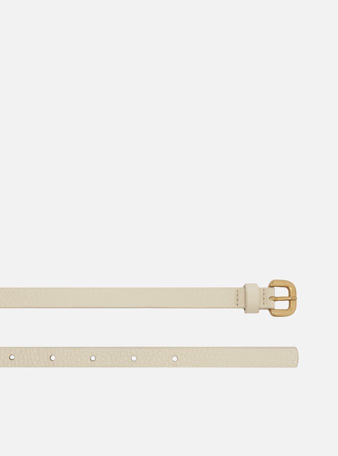 Cinto Off-White Couro Cintura Fino