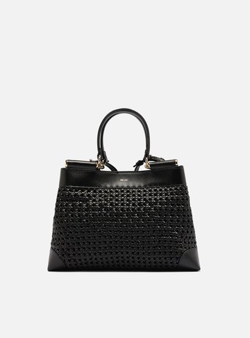 Arezzo — Bolsa Tote Preta Couro Media