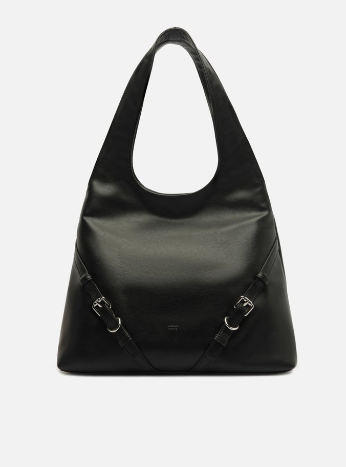 Bolsa Hobo Preta Grande Fivelas