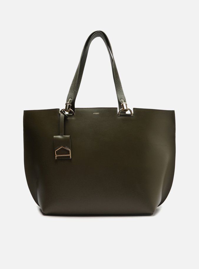 Bolsa Shopping Verde Couro Abraccio Grande