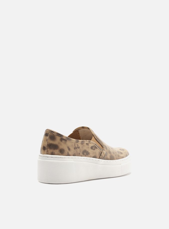 Tênis Slip On Animal Print Sola Alta Básico