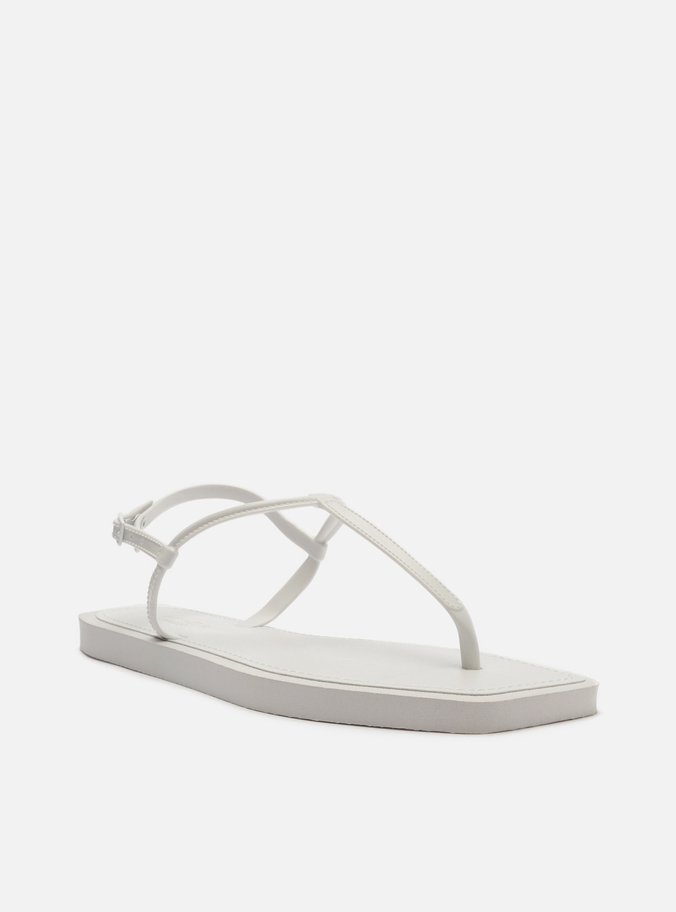 Sandália Rasteira Branca Slim Square Brizza Color