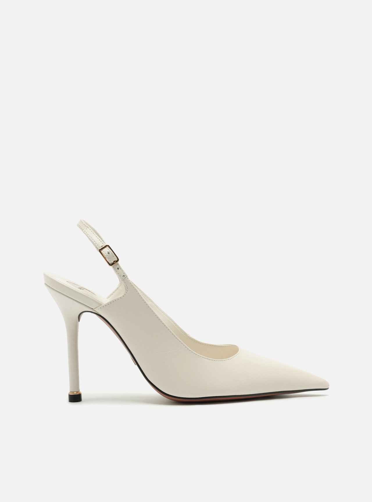 Scarpin Branco Couro Salto Fino Slingback — foto 1