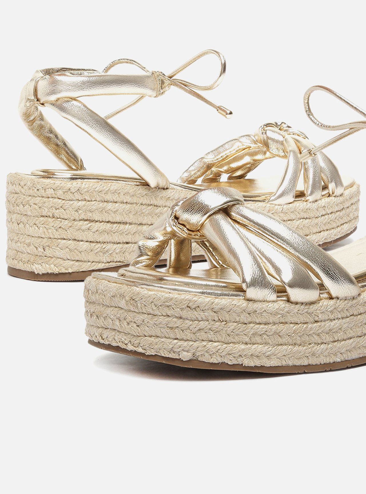 Sandália Dourada Corda Flatform Lana — foto 3