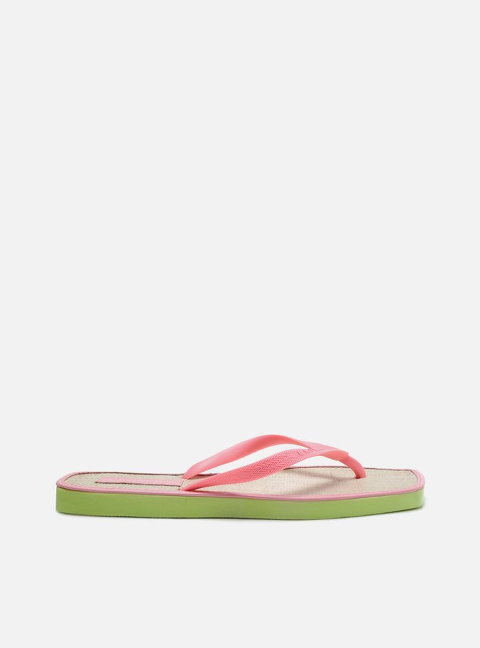 Chinelo de Dedo Rosa Square Palmilha Palha