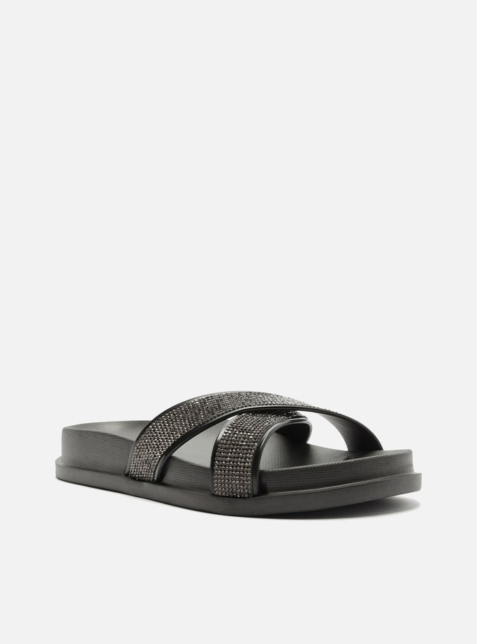 Slide Preta Strass Lara Brizza