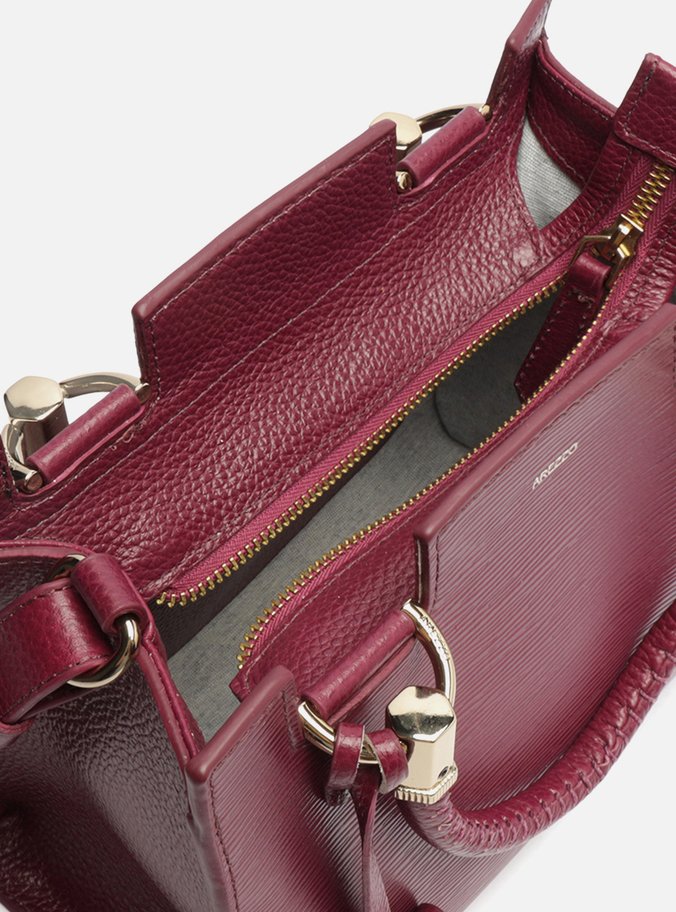 Bolsa Tote Vinho Couro Abraccio Média