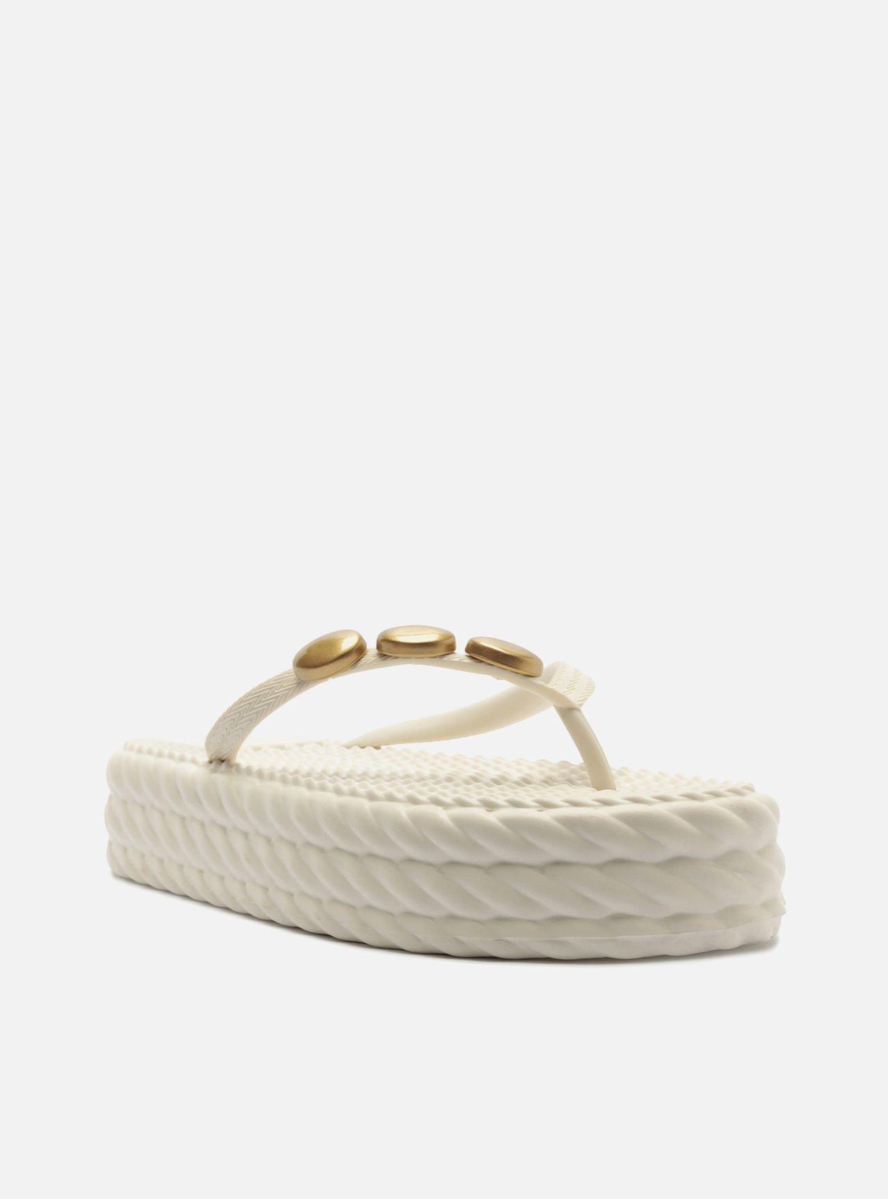 Chinelo de Dedo Branca Flatform Metais Brizza — foto 2