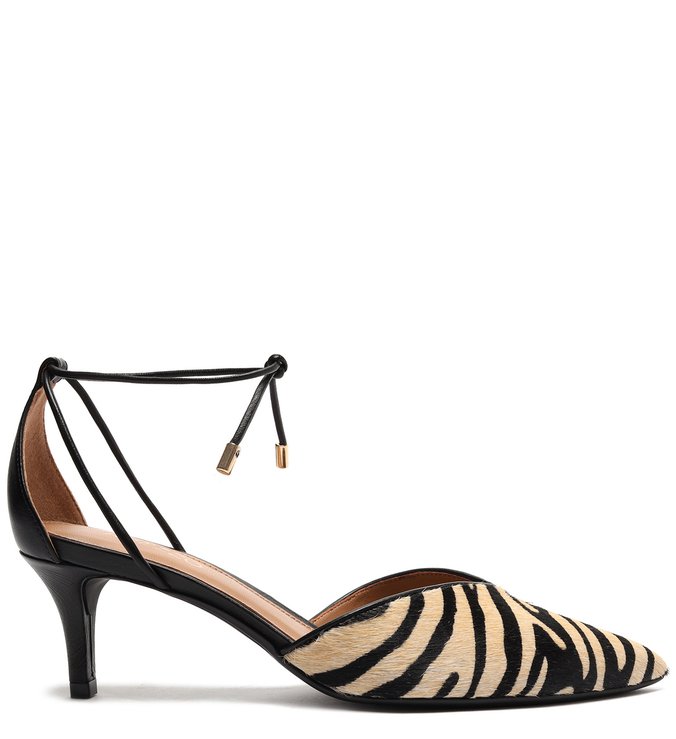 Scarpin Animal Print Pelo Salto Fino Zebra