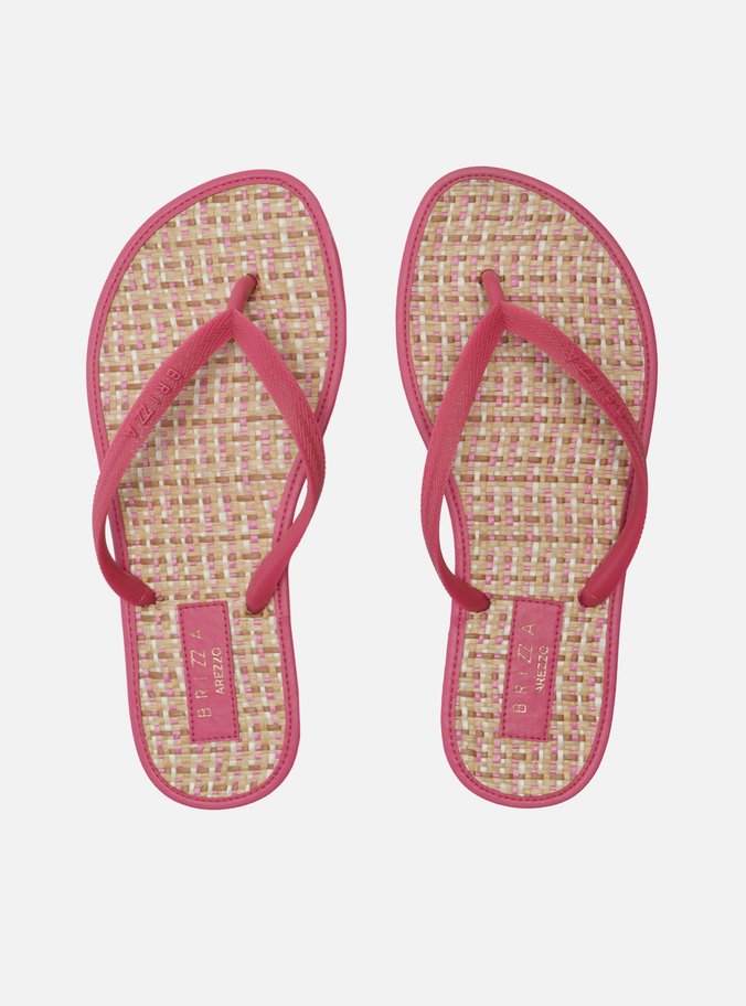 Chinelo de Dedo Rosa Palmilha Tramada