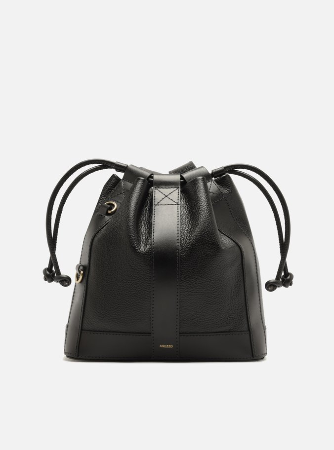 Bolsa Bucket Preta Couro