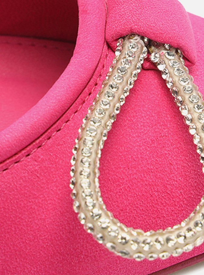 Mule Rosa Salto Fino Strass Audrey
