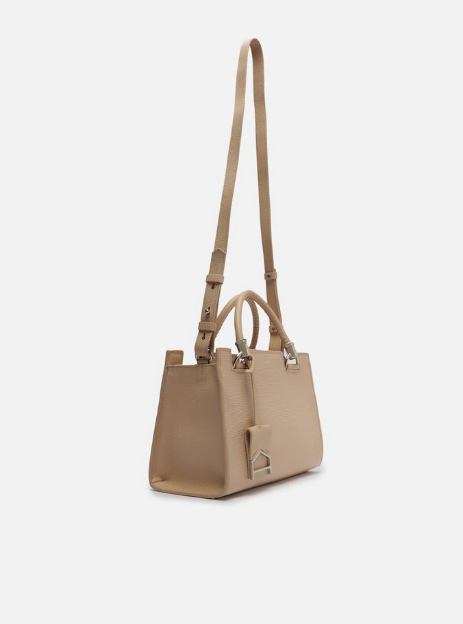 Bolsa Tote Nude Couro Abraccio Wave Média