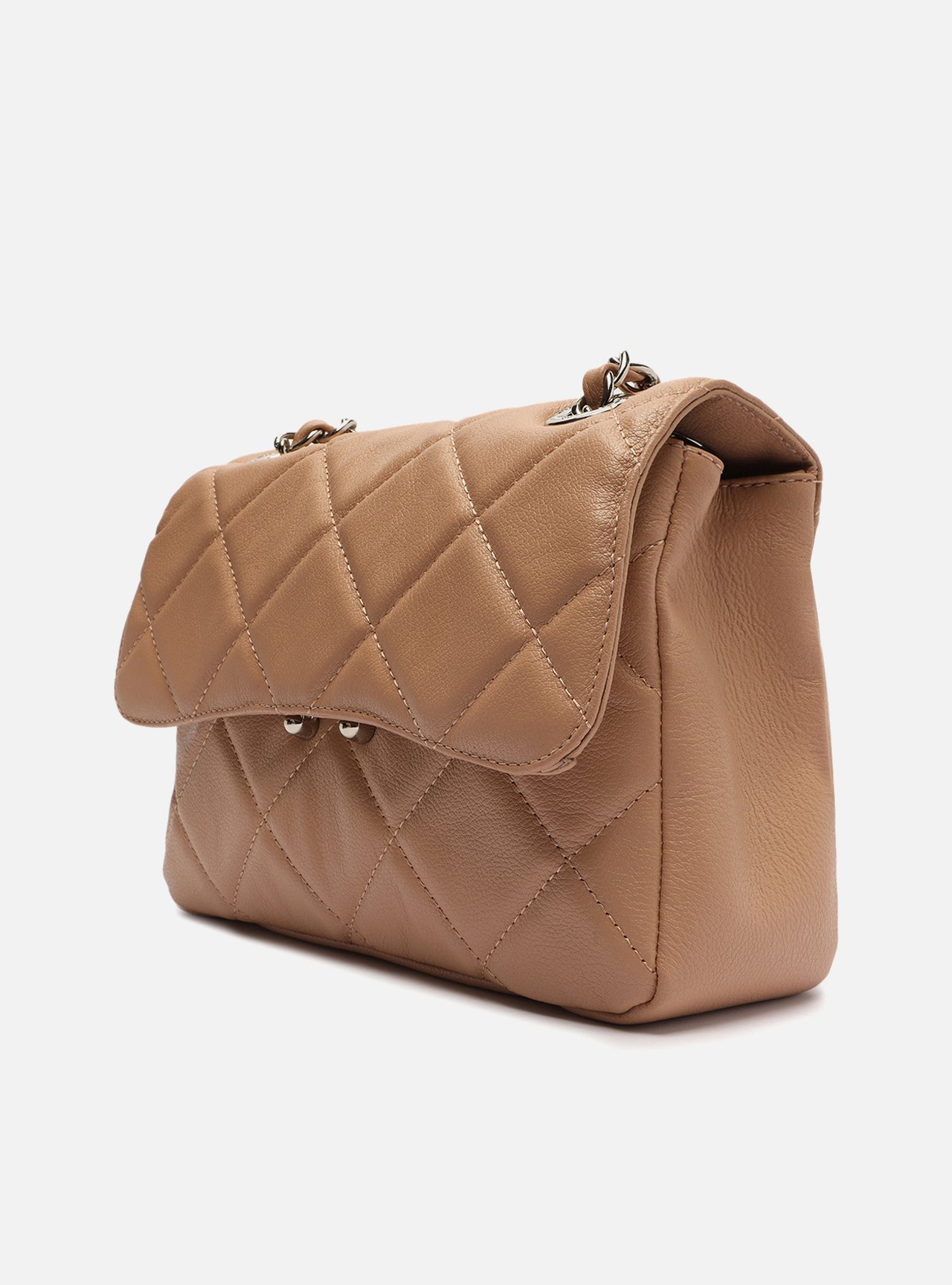 Bolsa Tiracolo Nude Couro Mizz Média — foto 2