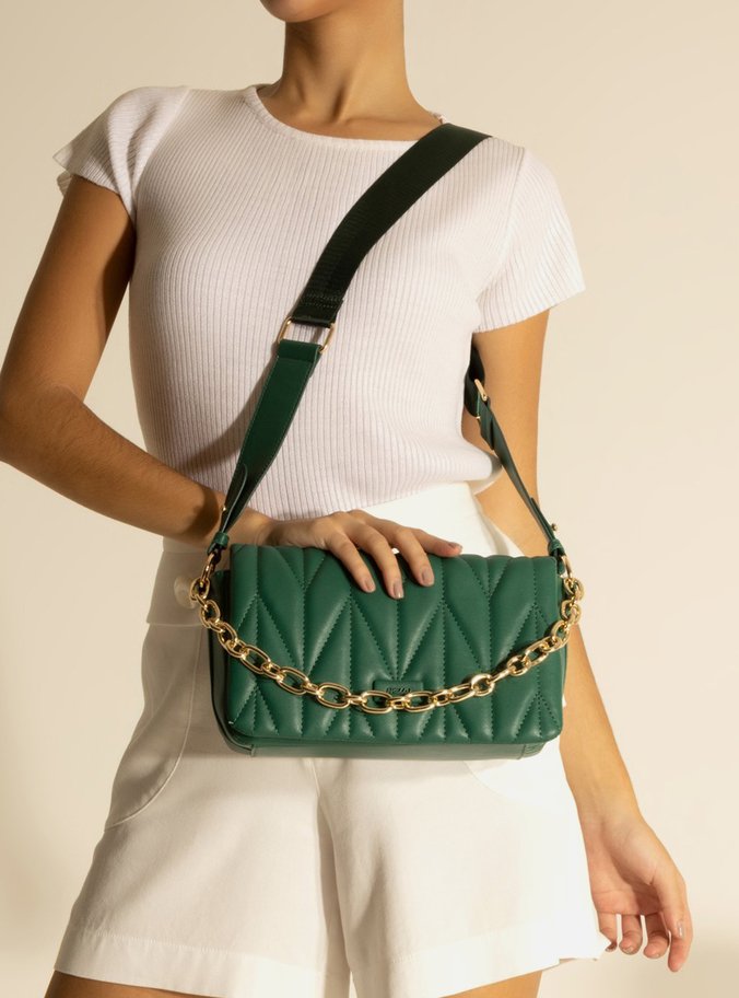 Bolsa Tiracolo Verde Pequena