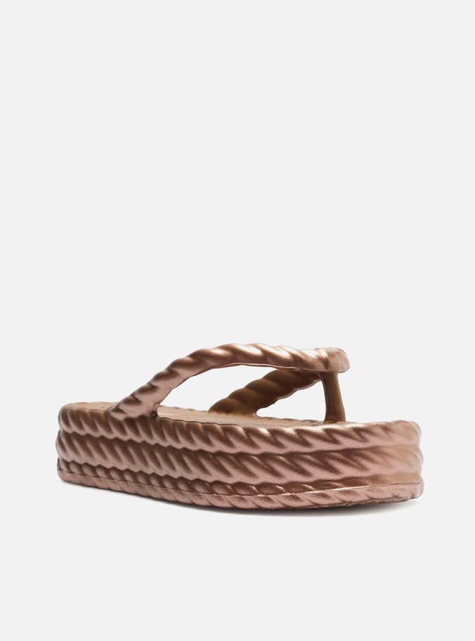 Sandália Marrom Metal Flatform Marrocos Mid