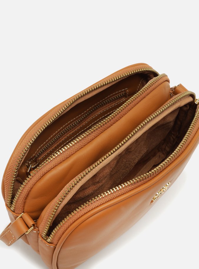 Bolsa Tiracolo Marrom Couro Pequena Assinatura