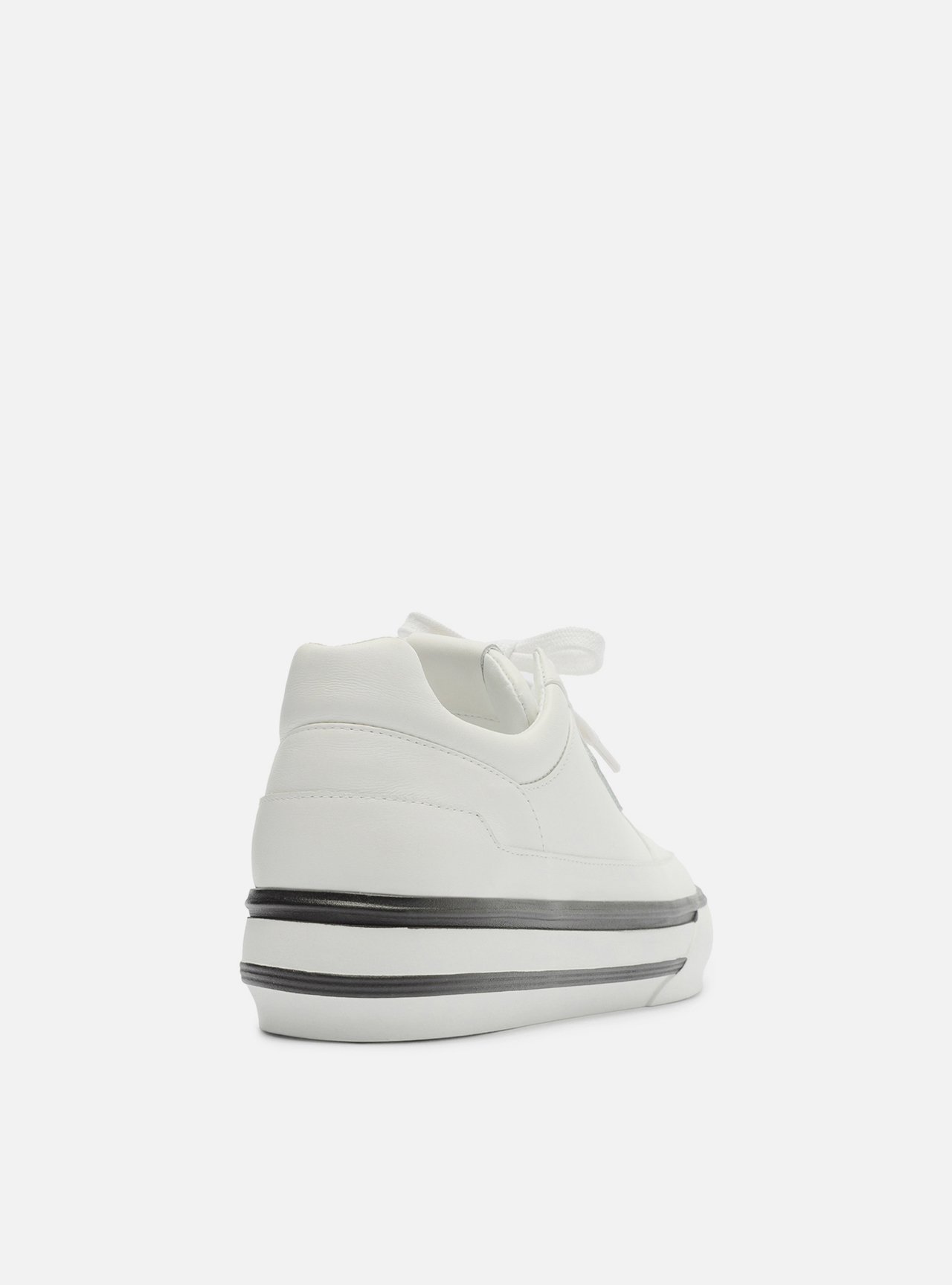 Tênis Branco Couro Flatform Preto — foto 3