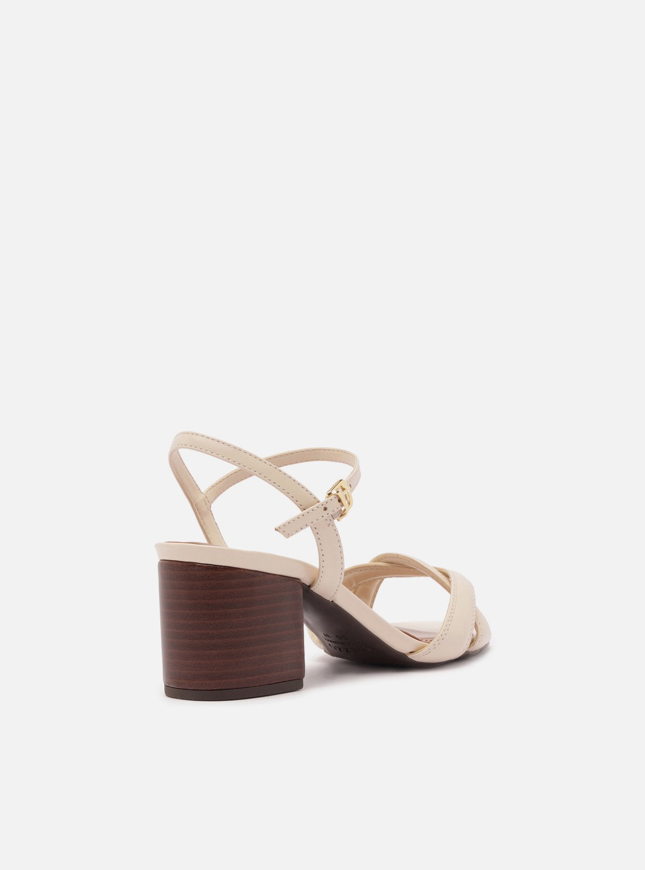 Sandália Off-White Couro Bloco Tiras Enlace — foto 3