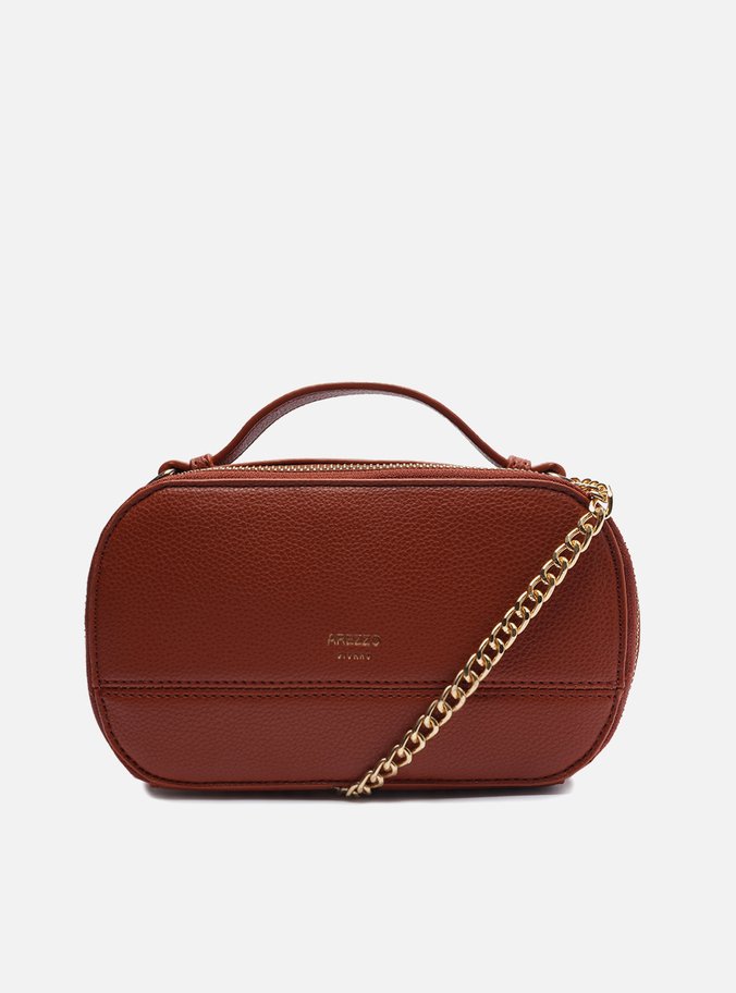 Bolsa Tiracolo Marrom Pequena Oval