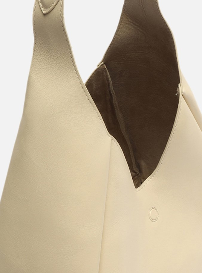 Bolsa Hobo Off-White Couro Kopenhagen Grande