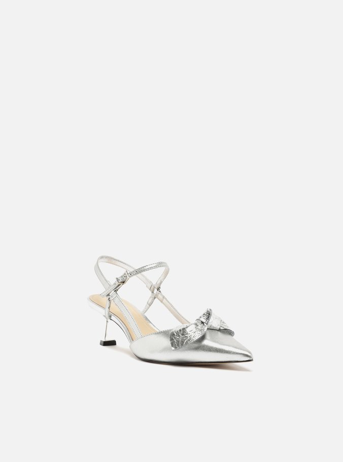 Scarpin Prata Salto Fino