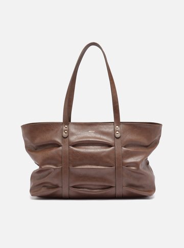 Arezzo — Bolsa Shopping Marrom Grande Franzida