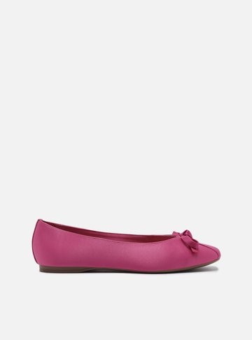 Sapatilha Rosa Cetim Bico Quadrado