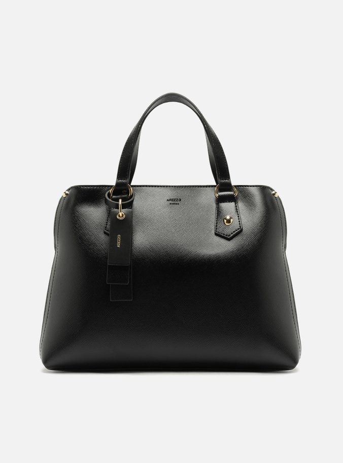 Bolsa Tote Preta Grande Bag Charm Tag