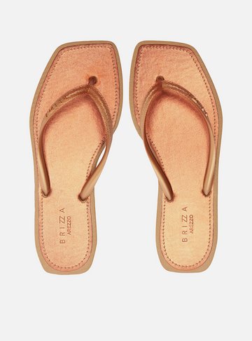Chinelo Metalizado Bico Quadrado Brizza
