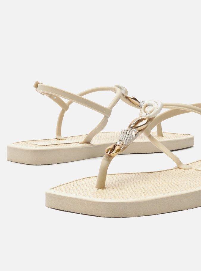 Sandália Rasteira Off-White Square Thong Pedraria Brizza